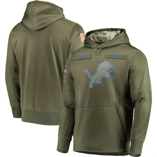 Detroit Lions Men's 2018 Salute to Service Sideline Therma Performance Pullover Hoodie - Olive