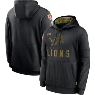 Detroit Lions Men's 2020 Salute to Service Sideline Performance Pullover Hoodie - Black