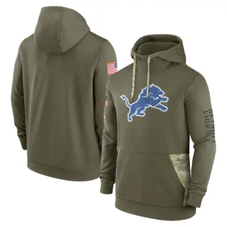 Detroit Lions Men's 2022 Salute to Service Therma Performance Pullover Hoodie - Olive