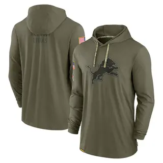 Detroit Lions Men's 2022 Salute to Service Tonal Pullover Hoodie - Olive