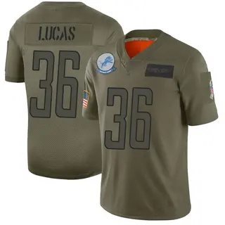 Detroit Lions Men's Chase Lucas Limited 2019 Salute to Service Jersey - Camo