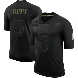 Detroit Lions Men's DeShon Elliott Limited 2020 Salute To Service Jersey - Black