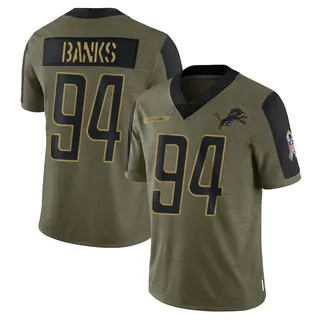 Detroit Lions Men's Eric Banks Limited 2021 Salute To Service Jersey - Olive