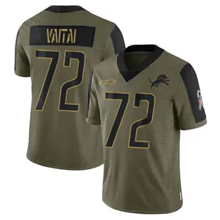 Detroit Lions Men's Halapoulivaati Vaitai Limited 2021 Salute To Service Jersey - Olive