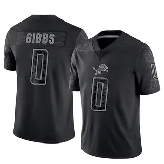 Detroit Lions Men's Jahmyr Gibbs Limited Reflective Jersey - Black