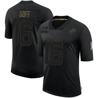 Detroit Lions Men's Jared Goff Limited 2020 Salute To Service Jersey - Black