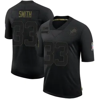 Detroit Lions Men's Rodney Smith Limited 2020 Salute To Service Jersey - Black