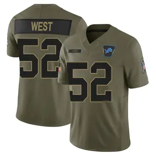Detroit Lions Men's Tyre West Limited 2025 Salute to Service Jersey - Olive