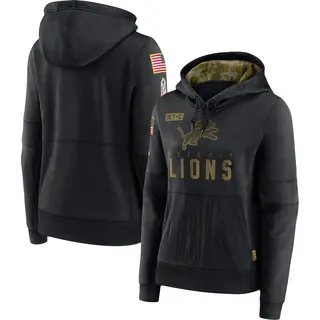 Detroit Lions Women's 2020 Salute to Service Performance Pullover Hoodie - Black