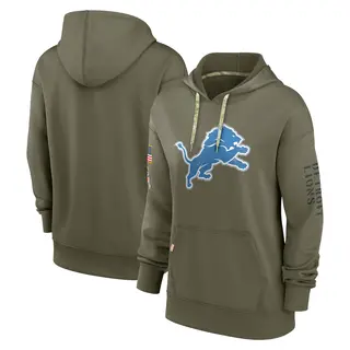 Detroit Lions Women's 2022 Salute to Service Performance Pullover Hoodie - Olive