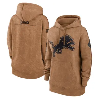 Detroit Lions Women's 2023 Salute to Service Pullover Hoodie - Brown