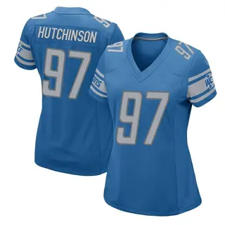 Detroit Lions Women's Aidan Hutchinson Game Team Color Jersey - Blue