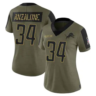 Detroit Lions Women's Alex Anzalone Limited 2021 Salute To Service Jersey - Olive