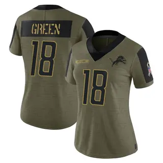 Detroit Lions Women's Antoine Green Limited 2021 Salute To Service Jersey - Olive
