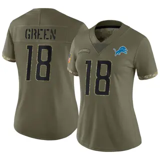 Detroit Lions Women's Antoine Green Limited 2022 Salute To Service Jersey - Olive