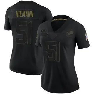 Detroit Lions Women's Ben Niemann Limited 2020 Salute To Service Jersey - Black