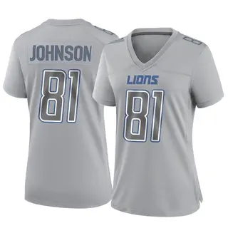 Detroit Lions Women's Calvin Johnson Game Atmosphere Fashion Jersey - Gray