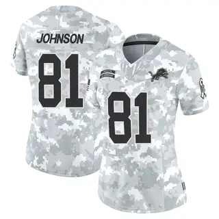 Detroit Lions Women's Calvin Johnson Limited 2024 Salute to Service Jersey - Arctic Camo