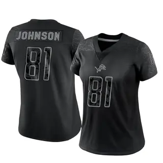 Detroit Lions Women's Calvin Johnson Limited Reflective Jersey - Black