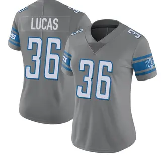 Detroit Lions Women's Chase Lucas Limited Color Rush Steel Jersey
