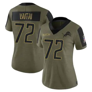 Detroit Lions Women's Halapoulivaati Vaitai Limited 2021 Salute To Service Jersey - Olive