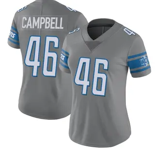 Detroit Lions Women's Jack Campbell Limited Color Rush Steel Jersey