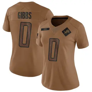 Detroit Lions Women's Jahmyr Gibbs Limited 2023 Salute To Service Jersey - Brown