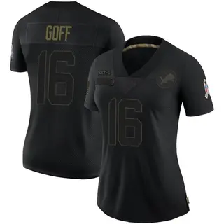 Detroit Lions Women's Jared Goff Limited 2020 Salute To Service Jersey - Black