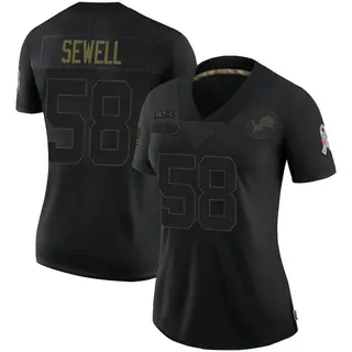 Detroit Lions Women's Penei Sewell Limited 2020 Salute To Service Jersey - Black