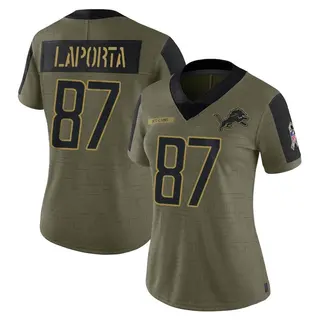 Detroit Lions Women's Sam LaPorta Limited 2021 Salute To Service Jersey - Olive