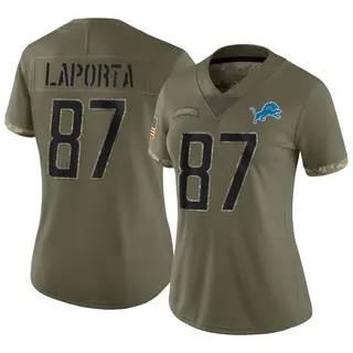 Detroit Lions Women's Sam LaPorta Limited 2022 Salute To Service Jersey - Olive