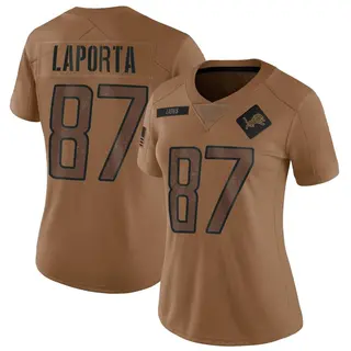 Detroit Lions Women's Sam LaPorta Limited 2023 Salute To Service Jersey - Brown