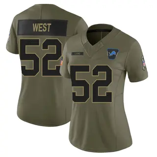Detroit Lions Women's Tyre West Limited 2025 Salute to Service Jersey - Olive