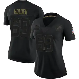 Detroit Lions Women's Will Holden Limited 2020 Salute To Service Jersey - Black