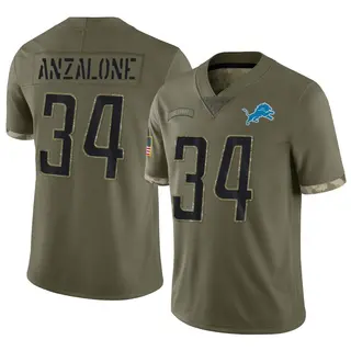 Detroit Lions Youth Alex Anzalone Limited 2022 Salute To Service Jersey - Olive