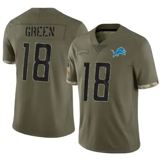 Detroit Lions Youth Antoine Green Limited 2022 Salute To Service Jersey - Olive
