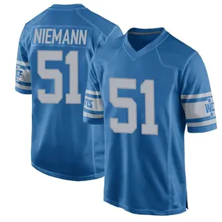 Detroit Lions Youth Ben Niemann Game Throwback Vapor Untouchable Jersey - Blue
