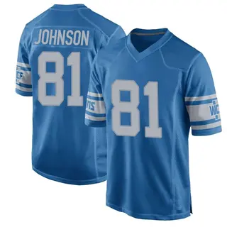 Detroit Lions Youth Calvin Johnson Game Throwback Vapor Untouchable Jersey - Blue