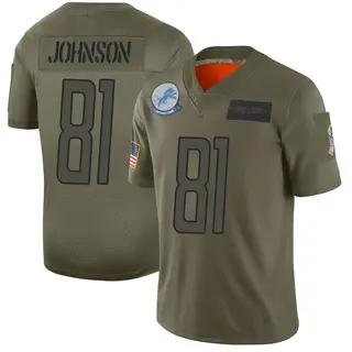 Detroit Lions Youth Calvin Johnson Limited 2019 Salute to Service Jersey - Camo