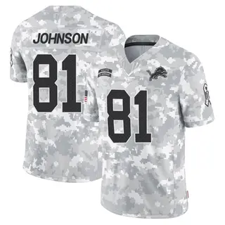 Detroit Lions Youth Calvin Johnson Limited 2024 Salute to Service Jersey - Arctic Camo