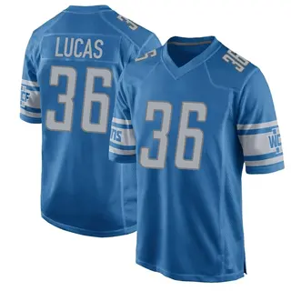 Detroit Lions Youth Chase Lucas Game Team Color Jersey - Blue