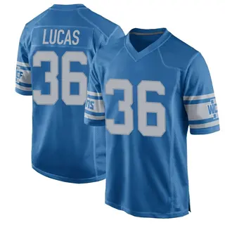 Detroit Lions Youth Chase Lucas Game Throwback Vapor Untouchable Jersey - Blue
