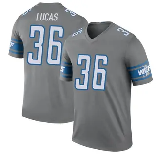 Detroit Lions Youth Chase Lucas Legend Color Rush Steel Jersey