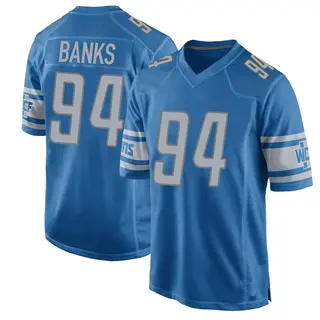 Detroit Lions Youth Eric Banks Game Team Color Jersey - Blue
