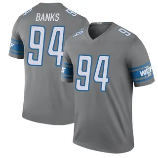 Detroit Lions Youth Eric Banks Legend Color Rush Steel Jersey
