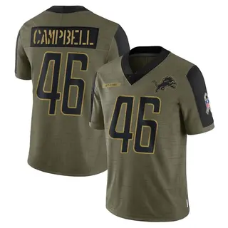 Detroit Lions Youth Jack Campbell Limited 2021 Salute To Service Jersey - Olive