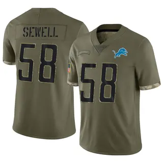 Detroit Lions Youth Penei Sewell Limited 2022 Salute To Service Jersey - Olive