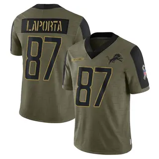 Detroit Lions Youth Sam LaPorta Limited 2021 Salute To Service Jersey - Olive