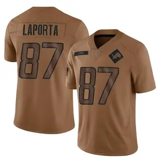 Detroit Lions Youth Sam LaPorta Limited 2023 Salute To Service Jersey - Brown