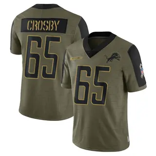 Detroit Lions Youth Tyrell Crosby Limited 2021 Salute To Service Jersey - Olive